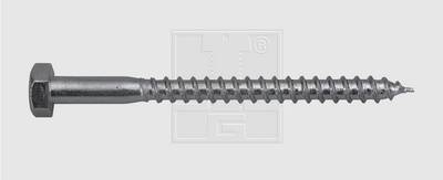 SWG Holzschraube 8 mm 100 mm Außensechskant DIN 571 Stahl verzinkt 50 St.