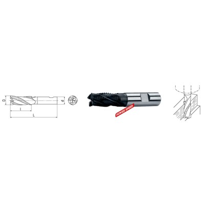 ELMAG - HSSE PM-Schaft-Schruppfräser DIN 844 ø25,0mm kurz