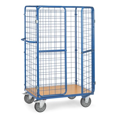 fetra® - Paketwagen 8582-3D, Drahtgitterwände, Doppelflügeltüren, Dach, Tragkraft 600kg