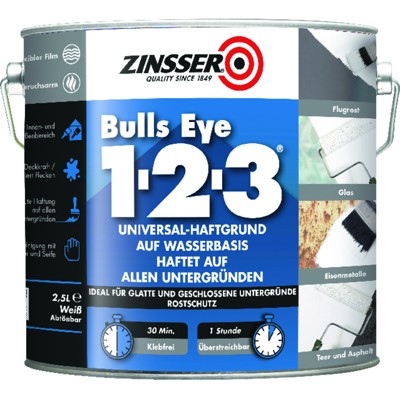 Zinsser® - Bulls Eye 1-2-3 Universalhaftprimer weiß 2,5 Liter
