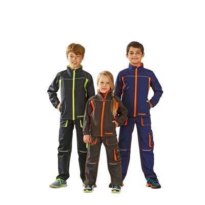 Planam - Wetter- und Kälteschutz-Softshelljacke Junior 6132 oliv/orange, Größe 158/164