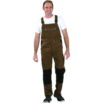 Planam - Latzhose 2136 braun/schwarz, Größe 58