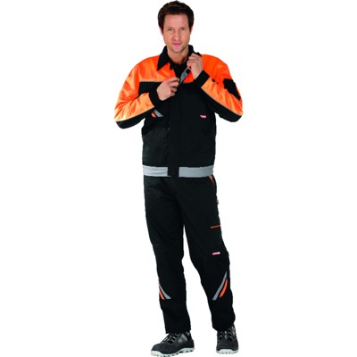 Planam - Bundjacke 2411 schwarz/orange/zink, Größe 28