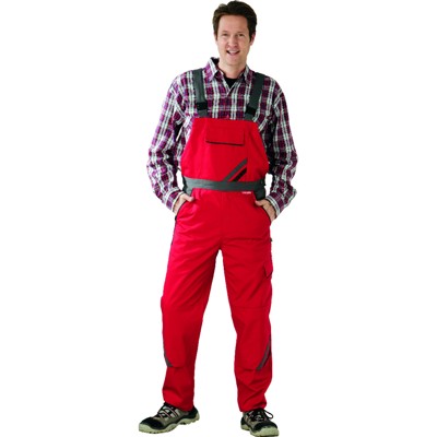 Planam - Latzhose 2336 rot/schiefer/schwarz, Größe 106