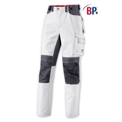 BP® - Arbeitshose 1789 555 weiß/dunkelgrau, Größe 56l