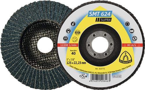 KLINGSPOR Fächerscheibe SMT 624 Supra D.125mm K.60 12Grad kon.INOX ZK