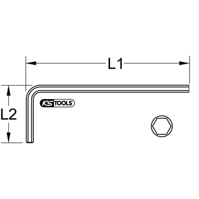 KSTOOLS® - Innensechskant-Winkelstiftschlüssel phosphatiert, XL, 17mm