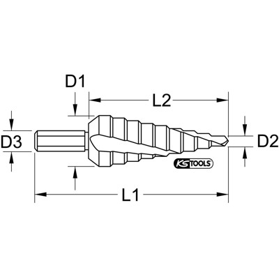 KSTOOLS® - HSS-TiN Stufenbohrer,Ø 6-30,5mm, 9 Stufen