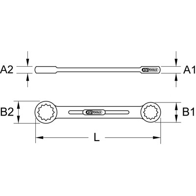 KSTOOLS® - BRONZEplus Doppel-Ringschlüssel gerade 9 x 11mm