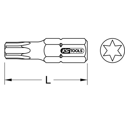 KSTOOLS® - 1/4" TIN Bit Torx, 25mm, T20, 5er Pack