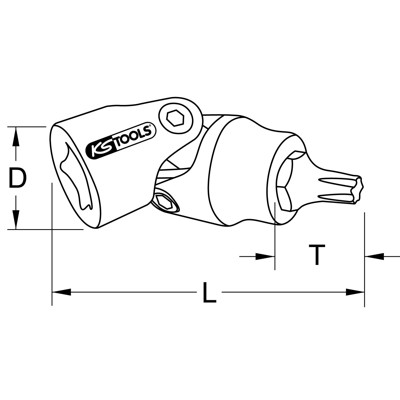 KSTOOLS® - 1/4" CHROMEplus Gelenk-Bit-Stecknuss Torx, T40