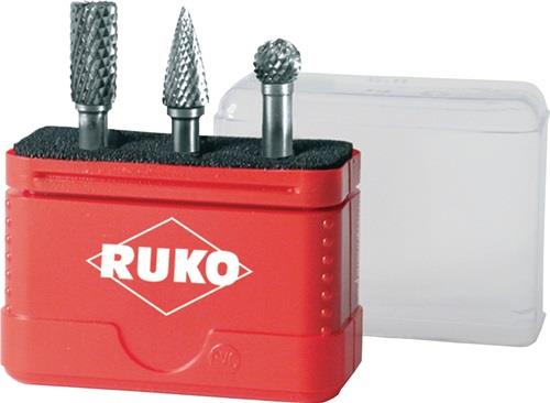 RUKO Frässtiftsatz Schaft-D.6mm 3tlg.HM ZYA-ST/SPG/KUD RUKO