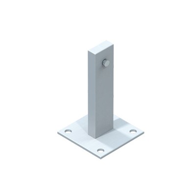 ZARGES - Fußplatte Edelstahl B 120mm x T 120mm, øBohrung Pl. 14mm