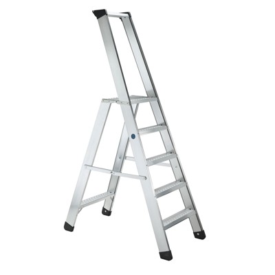 ZARGES - Stehleiter 5 Stufen, Aluminium, einseitig begehbar, H 1.900mm, B 490mm