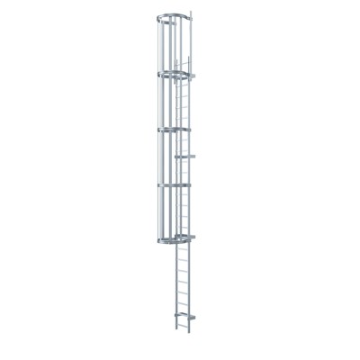 ZARGES - Steigleiter einzügig, Steighöhe 6.500mm Stahl verzinkt, L 7.600mm
