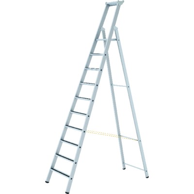 ZARGES - Stehleiter 8 Stufen, Aluminium, einseitig begehbar, H 2990mm, B 650mm