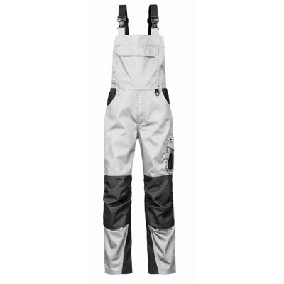 4Protect® - Latzhose IOWA, weiß/grau, Größe 25