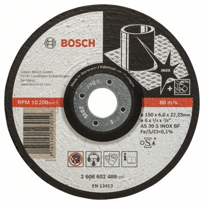 Bosch - Schruppscheibe gekröpft Expert for Inox AS 30 S INOX BF, 150 x 22,23 x 6mm