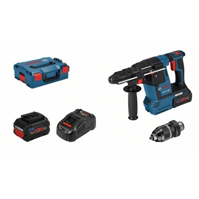 Bosch - Akku-Bohr- und Meißelhammer SDS-plus GBH 18V-26 F, 2x 5,5Ah, L-BOXX (061191000F)