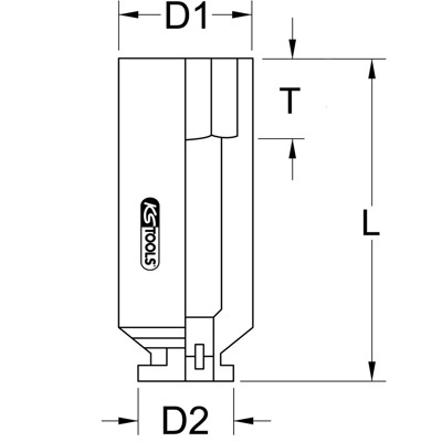 KSTOOLS® - 1" Sechskant-Kraft-Stecknuss, lang, 100mm