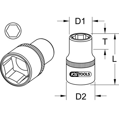 KSTOOLS® - 1/2" Sechskant-Stecknuss, 1.1/8''