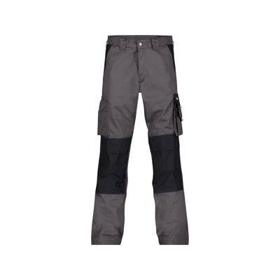 Dassy® - Boston Zweifarbige Arbeitshose mit Kniepolstertaschen, zementgrau/schwarz, Schrittlänge Minus, Größe 53