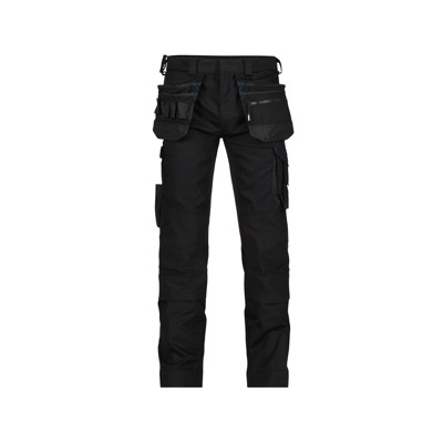Dassy® - FLUX Arbeitshose mit Stretch, Holstertaschen und Kniepolstertaschen, schwarz, Schrittlänge Standard, Größe 53