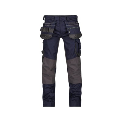 Dassy® - FLUX Arbeitshose mit Stretch, Holstertaschen und Kniepolstertaschen, nachtblau/anthrazit, Schrittlänge Plus, Größe 50