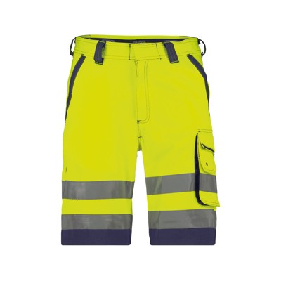 Dassy® - Lucca Warnschutz-Shorts, neongelb/dunkelblau, Schrittlänge Standard, Größe 46