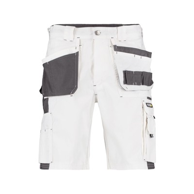 Dassy® - Monza Zweifarbige Arbeitsshorts mit Holstertaschen, weiß/zementgrau, Schrittlänge Standard, Größe 54