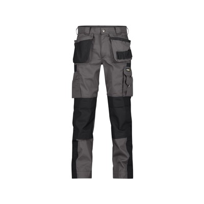 Dassy® - Seattle Zweifarbige Arbeitshose mit Holstertaschen und Kniepolstertaschen, zementgrau/schwarz, Schrittlänge Standard, Größe 44
