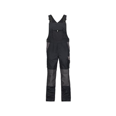 Dassy® - Versailles Zweifarbige Arbeitslatzhose mit Kniepolstertaschen, schwarz/zementgrau, Schrittlänge Minus, Größe 54