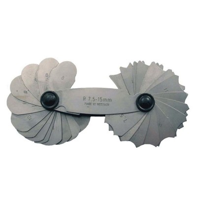 Dönges - Radienschablonen-Satz, Messbereich 7,5 - 15,0 mm, Blattanzahl 16 St.
