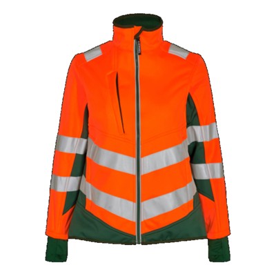 Engel - Safety Damen Softshelljacke 1156-237, Orange/Grün, Größe L
