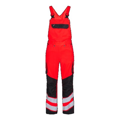 Engel - Safety Light Latzhose 3545-319, Warnrot/Schwarz, Größe 50