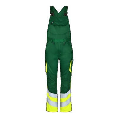 Engel - Safety Light Latzhose 3547-319, Grün/Warngelb, Größe 46