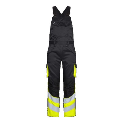 Engel - Safety Light Latzhose 3547-319, Schwarz/Warngelb, Größe 62