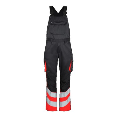 Engel - Safety Light Latzhose 3547-319, Schwarz/Warnrot, Größe 48