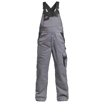 Engel - Enterprise Baumwolle Latzhose 3600-575, Grau/Schwarz, Größe 64