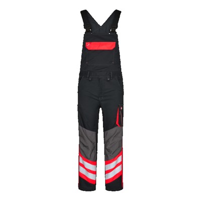Engel - Cargo Latzhose 3870-217, Schwarz/Rot, Größe 28