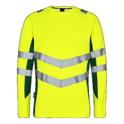 Engel - Safety Langarm-Shirt 9545-182, Warngelb/Grün, Größe S