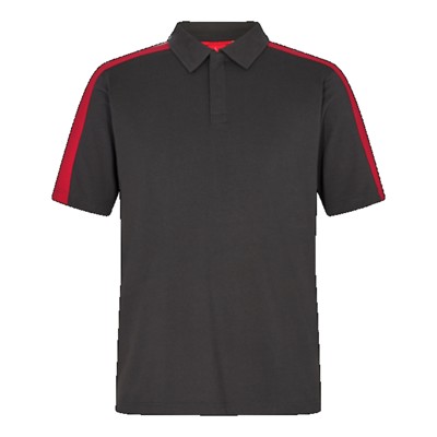 Engel - Galaxy Poloshirt 9811-141, Anthrazitgrau/Tomato Red, Größe M