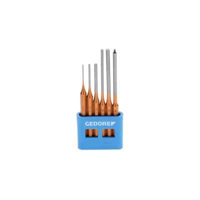 GEDORE - Splinttreiber-Satz, PVC-Halter, 6-teilig, lange Form, Stahl, silber/kupfer