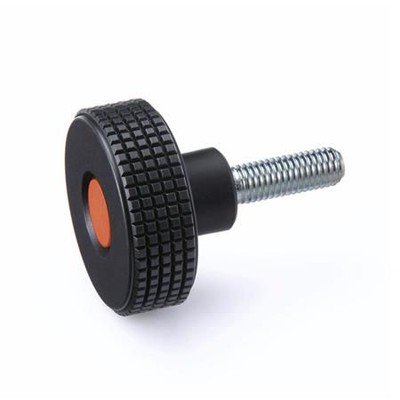 Ganter Norm® - 534-32-M6-20-SW-DOR Kordelgriffschrauben, Kunststoff, Abdeckkappe farbig