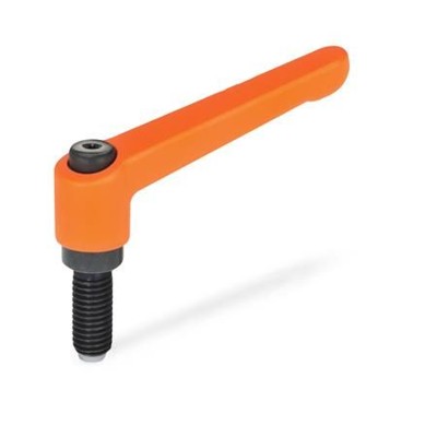 Ganter Norm® - 306-63-M8-40-KU-OS Verstellbare Klemmhebel, Schraube mit Sonderzapfen
