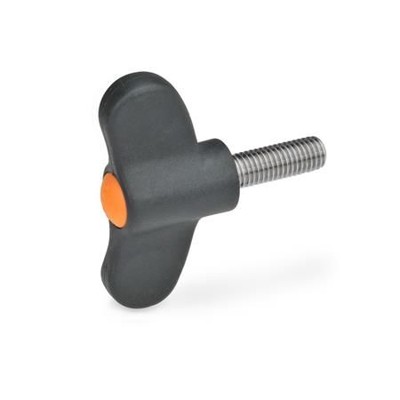 Ganter Norm® - 633.1-40-M8-40-DOR Flügelschrauben, Kunststoff, mit Edelstahl-Gewindestift