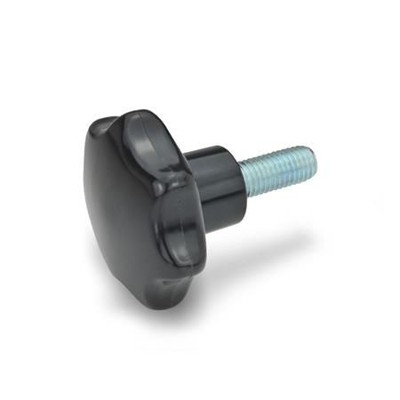 Ganter Norm® - 6336.4-SK-50-M10-25 Sterngriffschrauben, Kunststoff, Stahl-Gewindestift