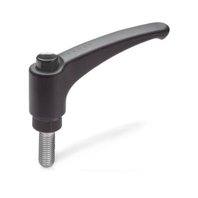 Ganter Norm® - 603.1-30-M6-30-DSG Verstellbare Klemmhebel, mit Ausrastknopf, Kunststoff, Gewindestift Edelstahl