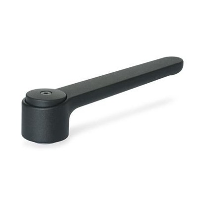 Ganter Norm® - 126.1-145-B12-SW Verstellbare Flachspannhebel, Zink-Druckguss, Buchse Edelstahl