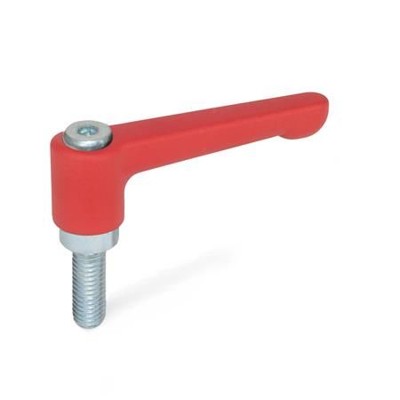 Ganter Norm® - 302.2-30-M6-50-RS Flache verstellbare Klemmhebel, Zink-Druckguss, Schraube Stahl verzinkt